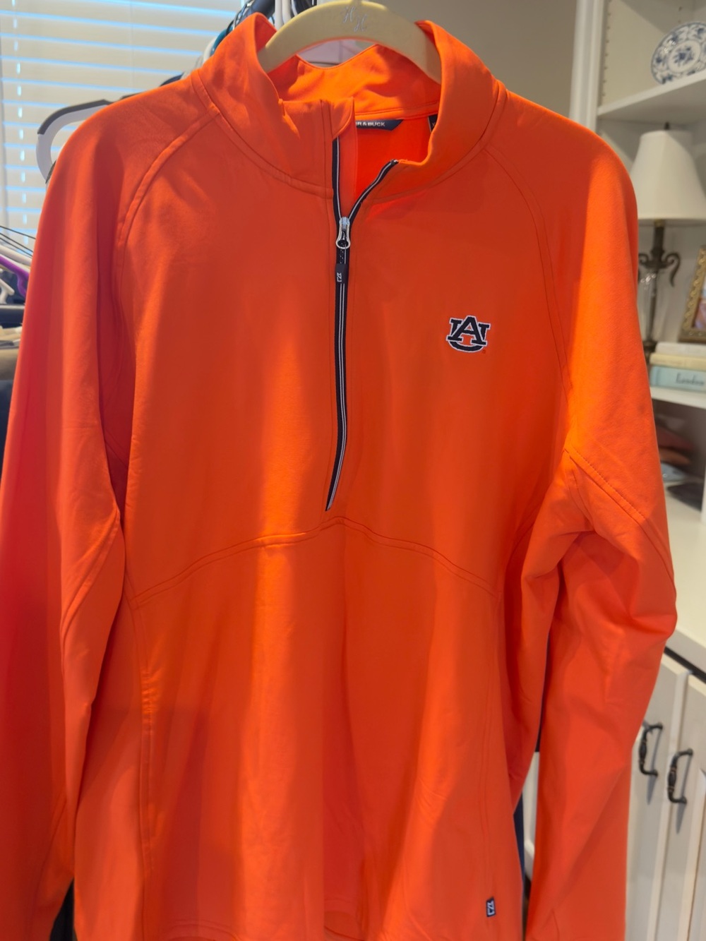 Cutter & Buck Auburn Tigers Orange Quarter-Zip Pullover